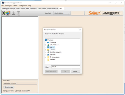 solinst levelogger software sru tab select data file location