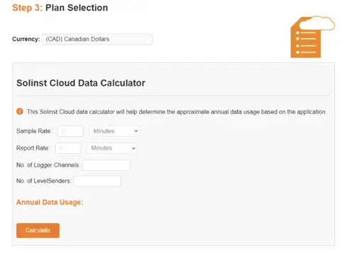 solinst cloud step 3 plan selection