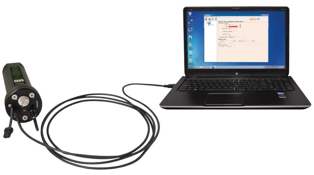 figure 5-1 connecting a mk3 levelsender to a computer via usb cable