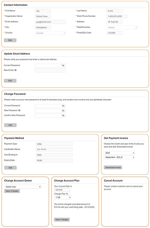 figure 2-8 account settings