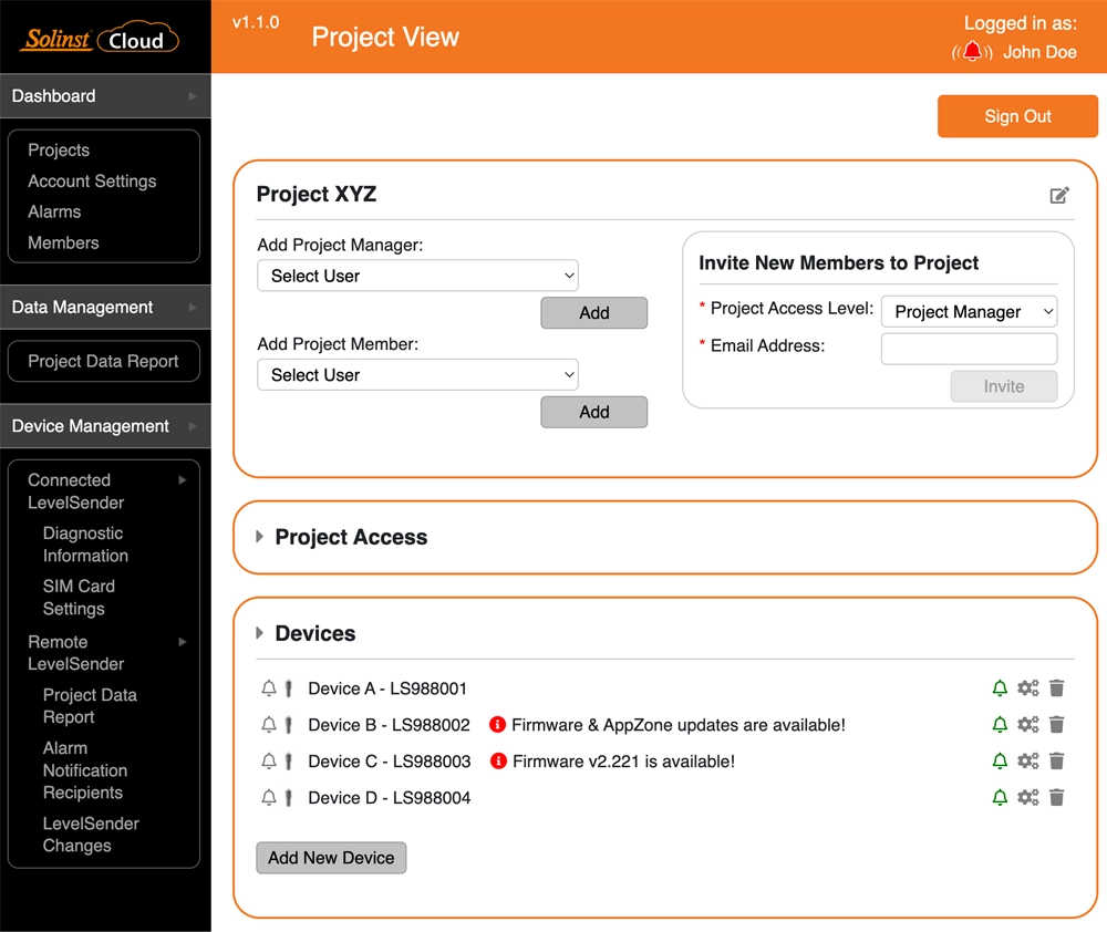 Figure 5-13 Firmware Update Warning in Project View figure 5-13 firmware update warning in project view