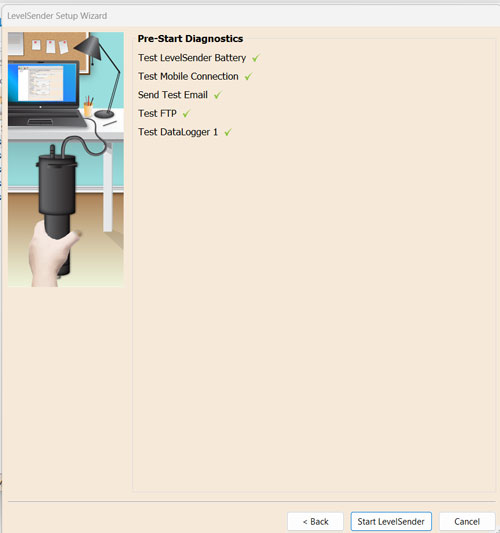 solinst levelsender 5 software pre start diagnostics window