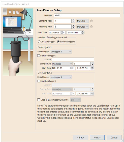 solinst levelsender setup