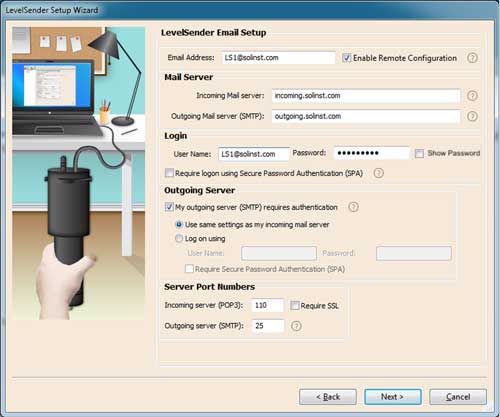 levelsender email setup no tls option