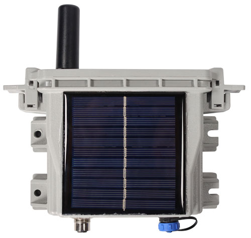 solinst solsat 5 satellite telemetry system with solar panel front view