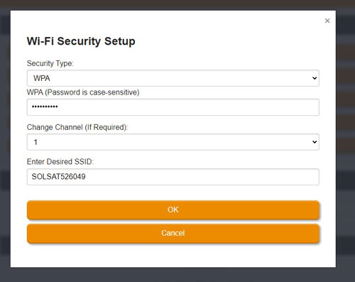 solinst solsat 5 satellite telemetry system wifi app security setup screen