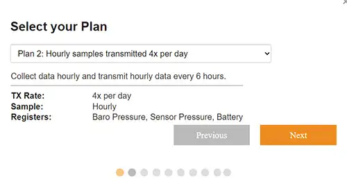 Solinst Solsat 5 Satellite Telemetry System Step 2 Plan Selection solinst solsat 5 satellite telemetry system step 2 plan selection