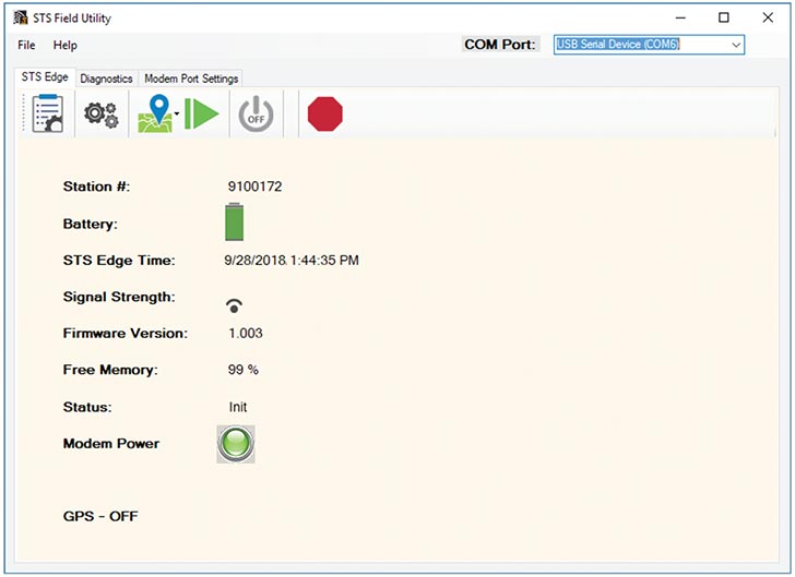 solinst sts telemetry system field utility window