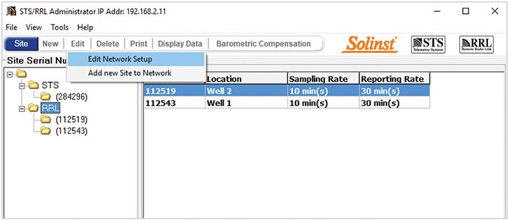 solinst rrl user guide rrl network configuration summary editing the rrl network setup editing remote radio link network setup editing solinst rrl network setup editing solinst remote radio link network setup image