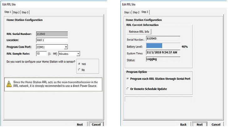 solinst, editing rrl stations, step 1 and 3