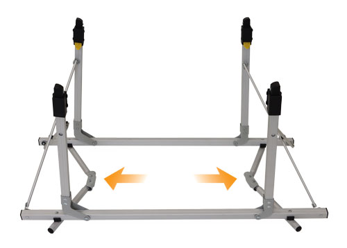 push cross bars out on solinst stand alone field table unitl they lock into place