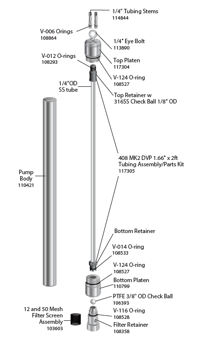 Solinst 408 Double Valve Pump 1 pt 66 inch Stainless Steel solinst 408 double valve stainless steel pump 1 pt 66 inches in diameter