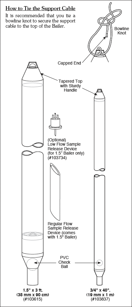 solinst bailer baler groundwater samplers sampling narrow diameter sampling groundwater disposable bailers operating instructions 108911 bailer operating principles image