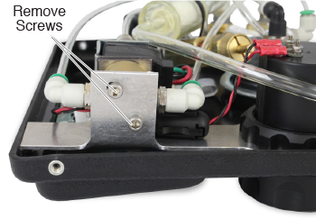 Removing Screws from Solenoid Valve of Solinst Model 464 Electronic Pump Control Unit remove screws from the solenoid valve