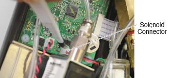 Solinst Model 464 Electronic Pump Control Unit Solenoid Connector solenoid connector indicated within the electronic pump control unit