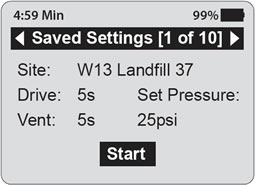 solinst pump control unit saved setting information