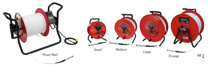 solinst  water level meters  tape guides  power reels  carrying bags  400 m water depth tapes  tape lengths  water level indicators  water level tape lengths  water depth tapes  100 ft water level meters  100 ft water depth tapes  30 m water depth tapes  30 m water level meters  water level indicator 60m standard image