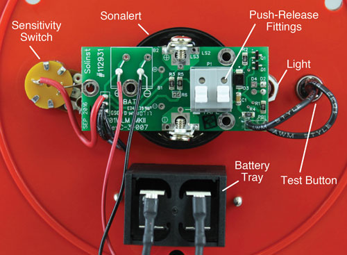 back of fully assembled water level meter faceplate