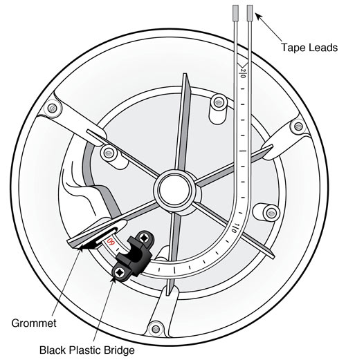 solinst water level meter inside view of mk2 101 p2 reel hub showing tape connection detail