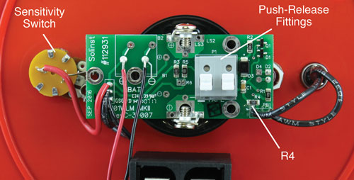 back of mk2 water level meter faceplate with new style light