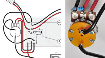 the other black wire connected to the top of the sensitivity switch is connected to the negative terminal on the battery tray