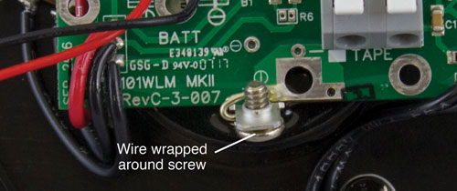 to connect the circuit board loosen the two screws from the sonalert wrap the two bare wires from the circuit board around the screws between the screw head and sonalert terminals