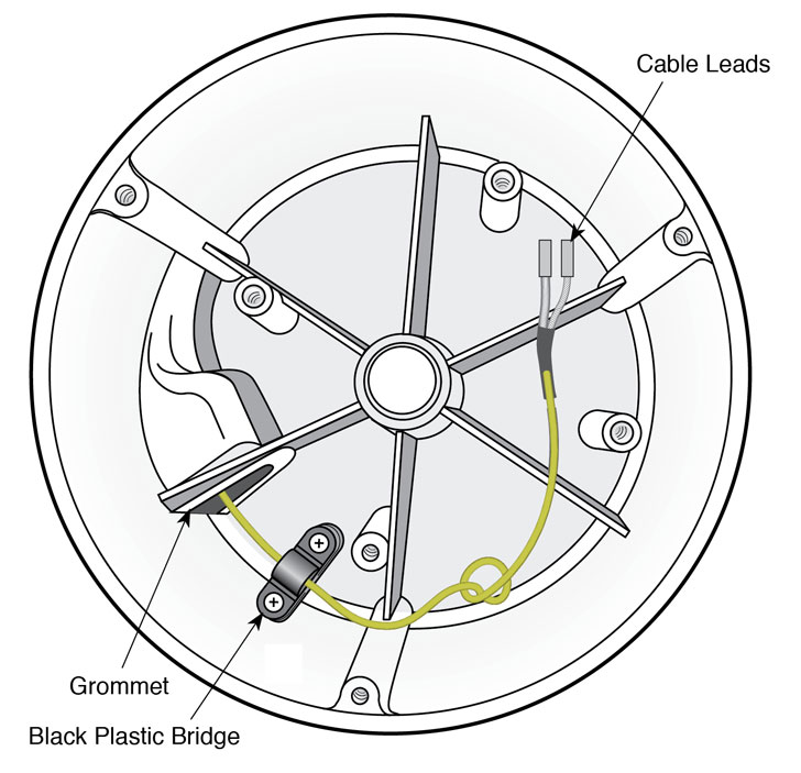 solinst model 102 water level meter mk2 reel hub showing connection detail inside view