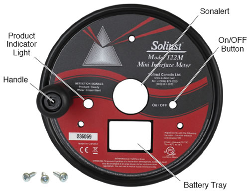 solinst 122m p8 interface meter sc100 min faceplate assembly component identification