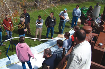 installation/démonstration à l'extérieur, dans les locaux de parrat-wolff, environmental and geotechnical drilling services, à syracuse, dans l'état de new york