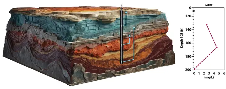 3d view of complex geology