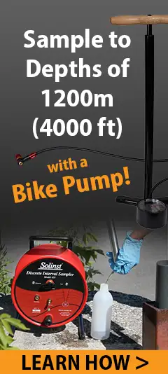 solinst 425D Probenehmer für tiefe, diskrete Intervalle mit einer Fahrradpumpe für Probenahmen bis zu einer Tiefe von 1200m oder 4000ft