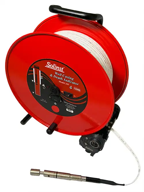 Solinst Lateral Winder Installed on a Model 105 Well Casing and Depth Indicator solinst lateral winder installed on well casing depth indicator