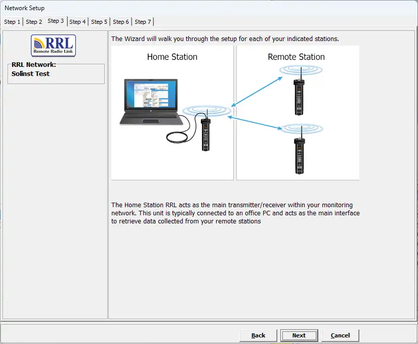 rrl remote radio link softwre wizard step 3