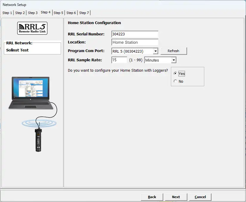 rrl remote radio link software setup wizard step 4 program station settings