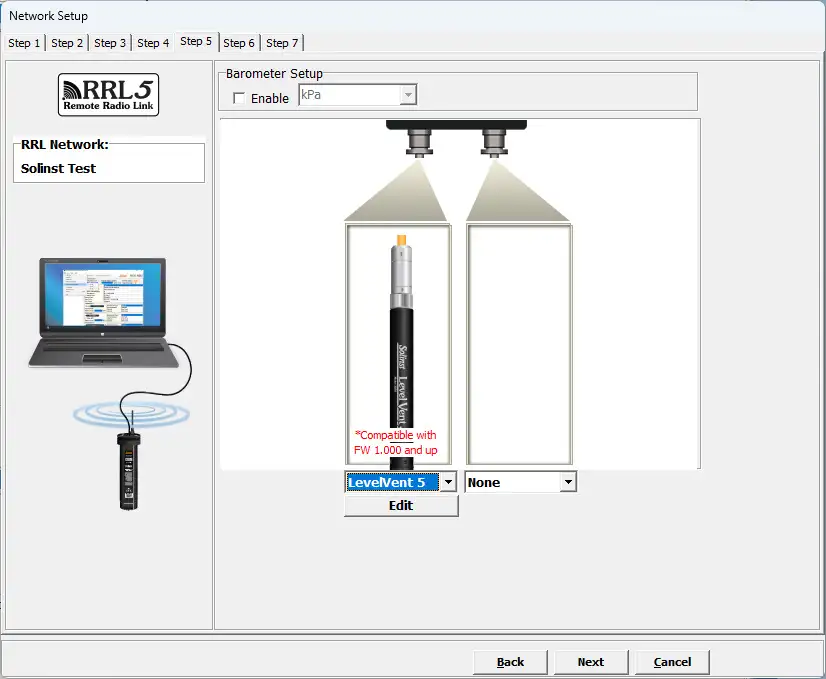 rrl remote radio link software setup wizard step 5 enter datalogger settings