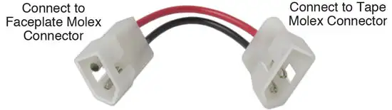 jump cable connecting faceplate molex connector to tape molex connector