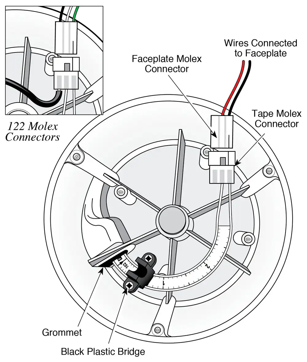 inside view of 101d water level drawdown meter reel hub