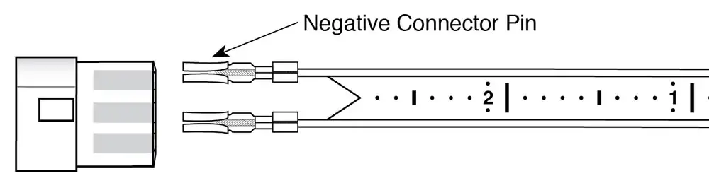 connect negative pin to connector on solinst laser marked flat tape
