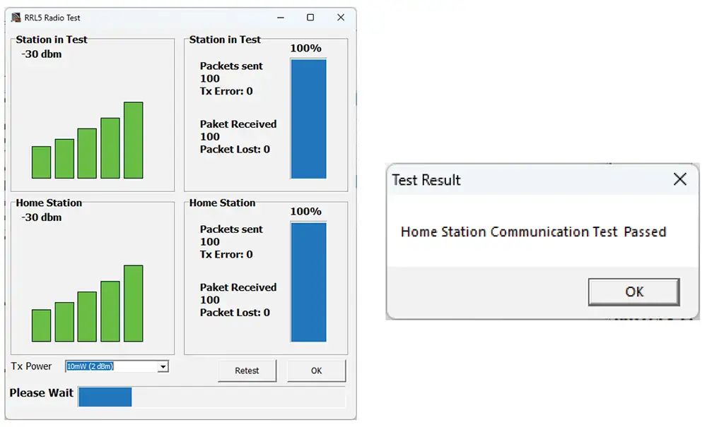 figura 5 2 teste de comunicação da estação base para telemetria de link de rádio remoto rrl