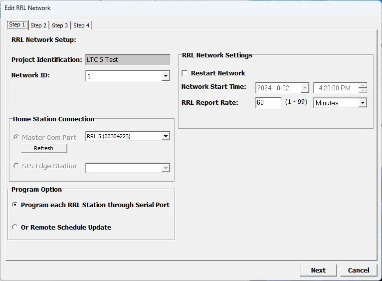 figura 4 17 edição de uma rede de links de rádio remota rrl etapa 1