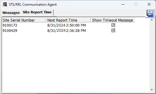 figura 4 23 janela de comunicação tempo de relatório do site