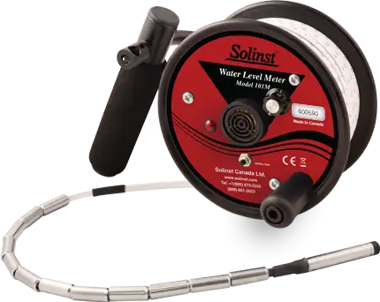 solinst 101m mini water level meter with laser marked narrow flat tape