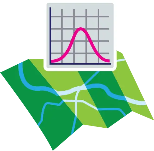 hydrogeologic data chart layered over a green terrain site map to represent borehole transmissivity profiling