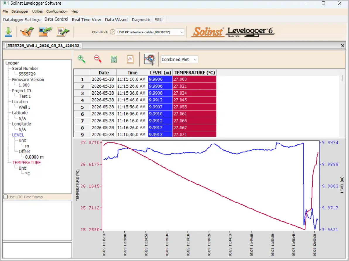 solinst levelogger software download data screen